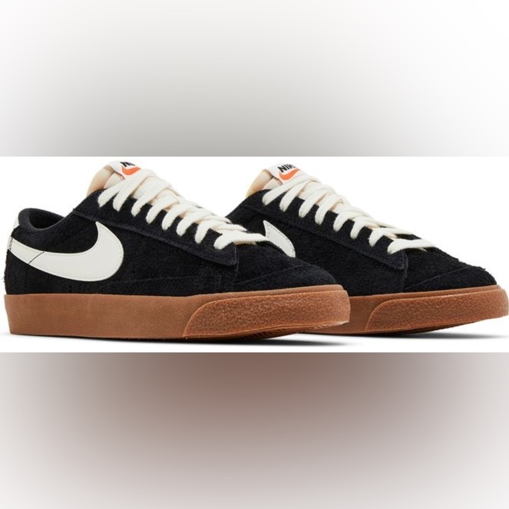 Nike W Blazer Low 77 VNTG Black Sail White Gum Sole FQ8060-001 Womens 9 PRELOVED